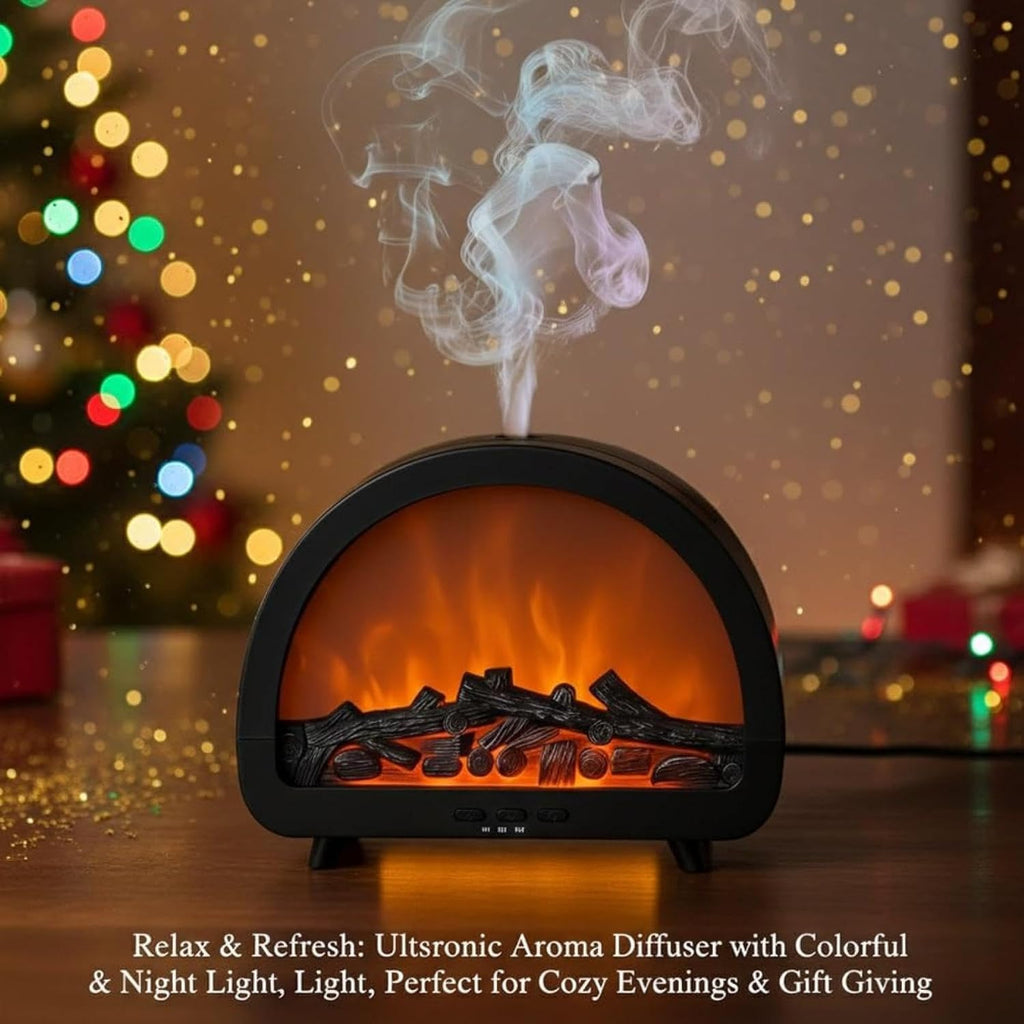 Fireplace flame aroma diffuser
