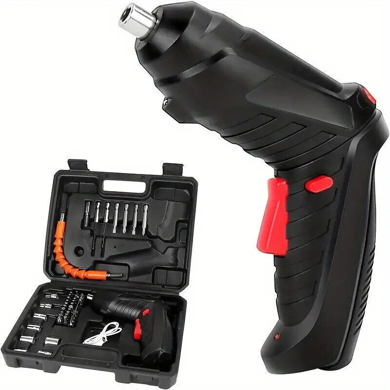 Cordless electric screwdriver kit with case