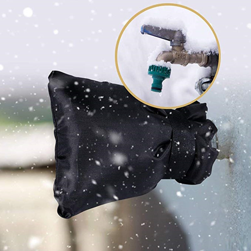 Insulated tap cover protecting an outside tap in snow