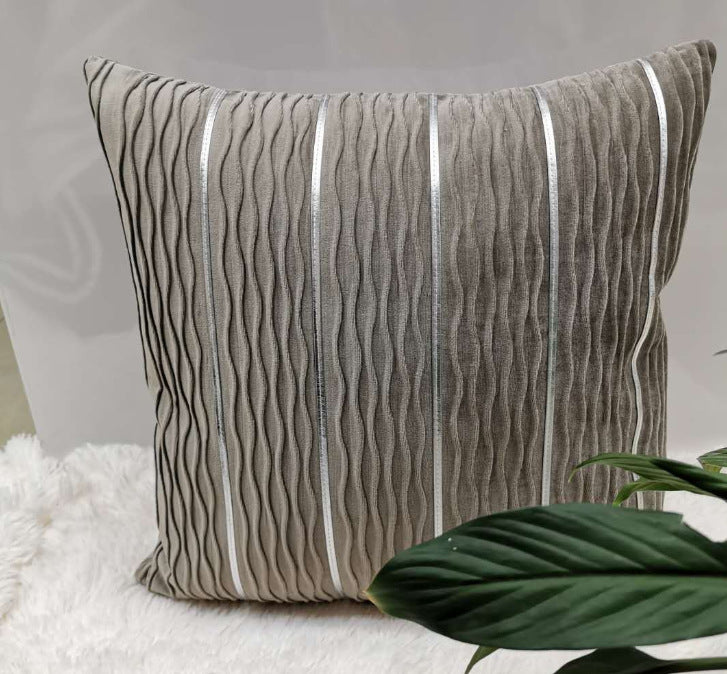 Striped velvet cushion cover