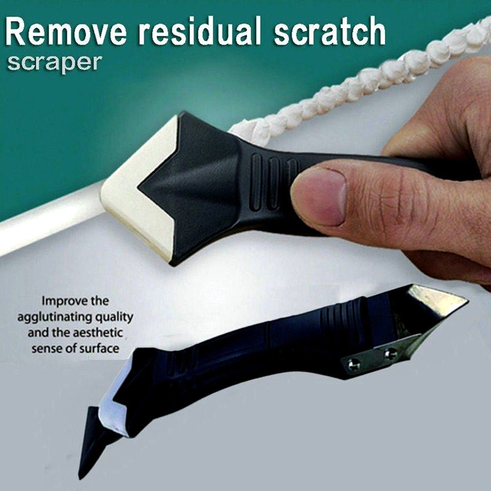 Removing old sealant with the scraper