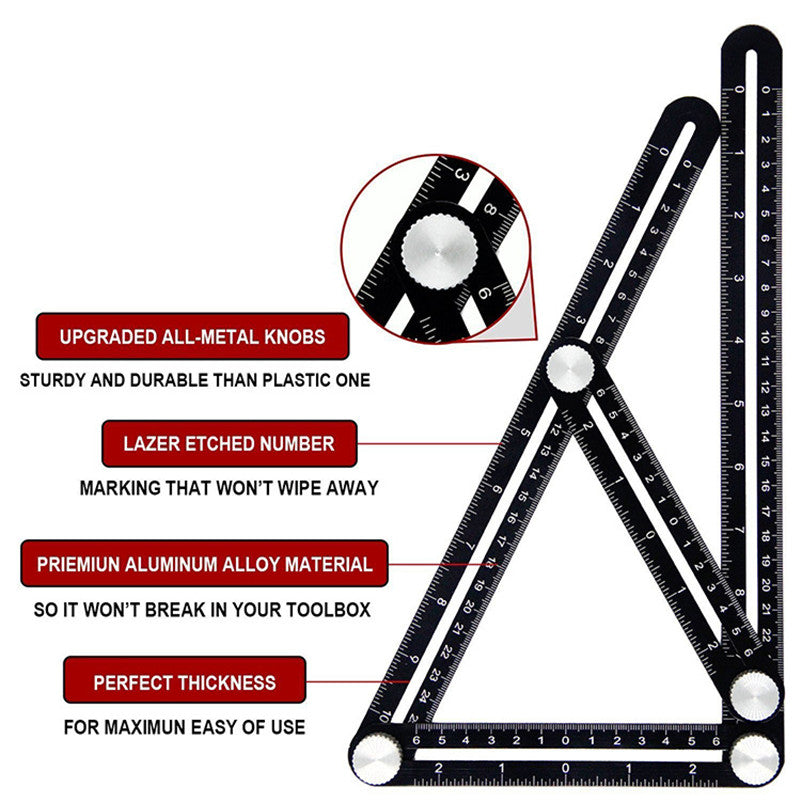 6-Fold Multi-Angle Ruler & Hole Locator