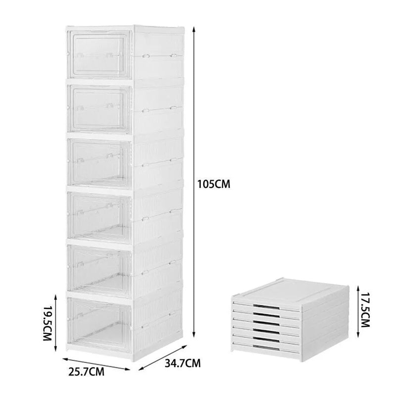 6-Tier Stackable Shoe Storage Boxes