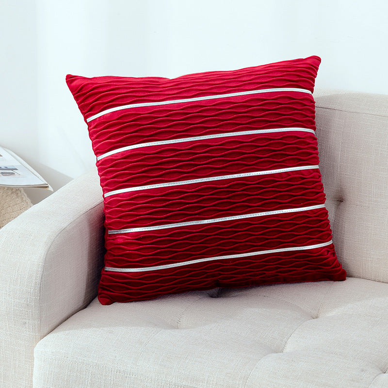 Striped velvet cushion cover