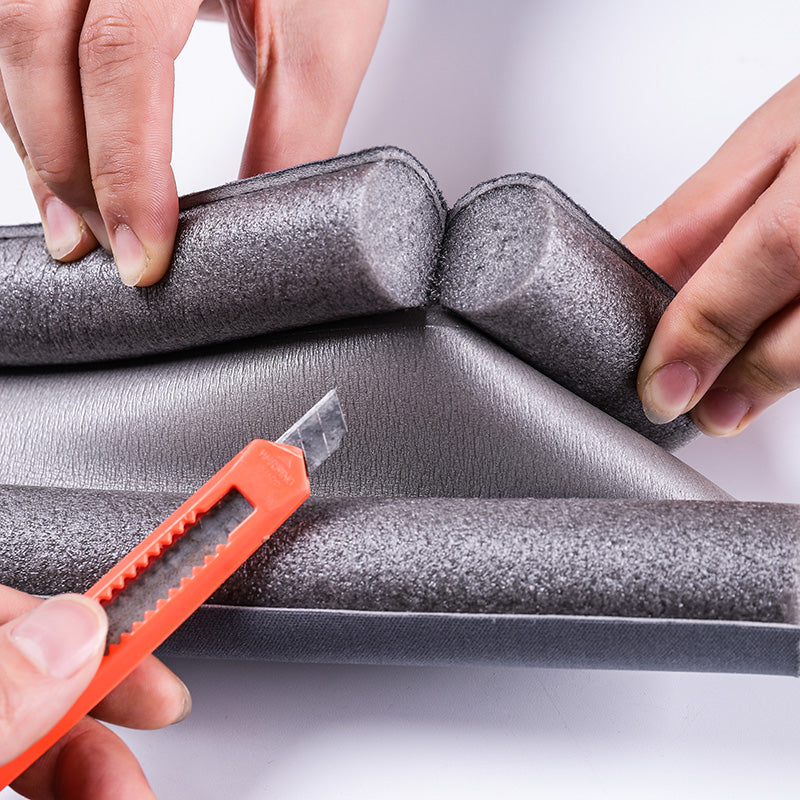 Cutting the foam tubes to size