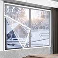 Clear insulation cover fitted over a window
