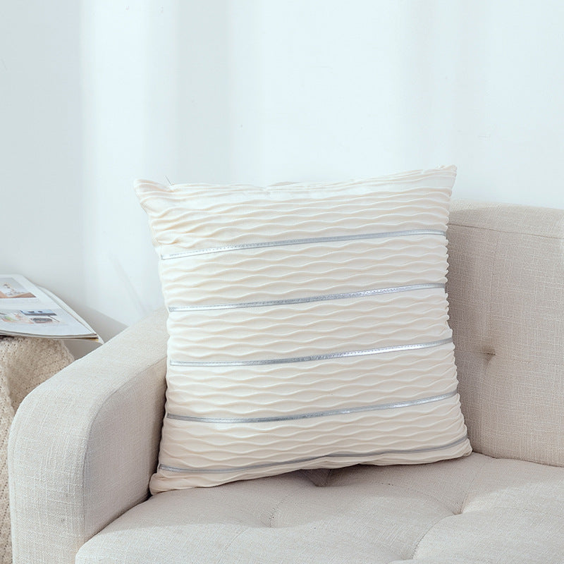 Striped velvet cushion cover