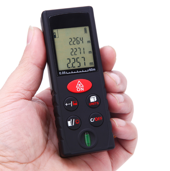 Laser distance measure in hand