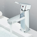 Square Mono Basin Mixer Tap with Click-Clack Waste (Chrome)
