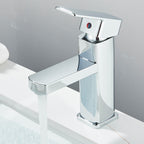Square Mono Basin Mixer Tap with Click-Clack Waste (Chrome)
