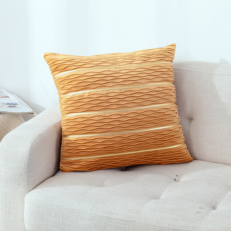 Striped velvet cushion cover
