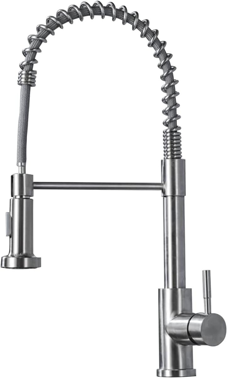 Spring Pull-Down Kitchen Mixer Tap – Brushed Stainless