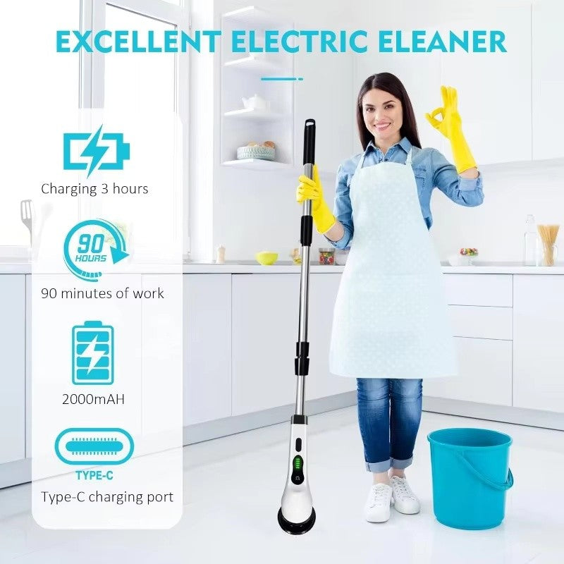 Cordless 9-in-1 Spin Scrubber with Extendable Handle