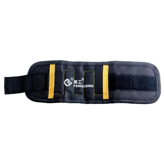 Black magnetic tool wristband