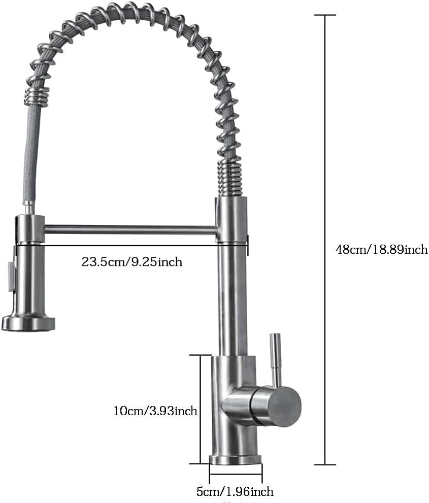 Spring Pull-Down Kitchen Mixer Tap – Brushed Stainless