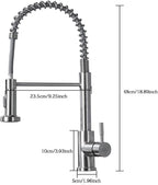 Spring Pull-Down Kitchen Mixer Tap – Brushed Stainless