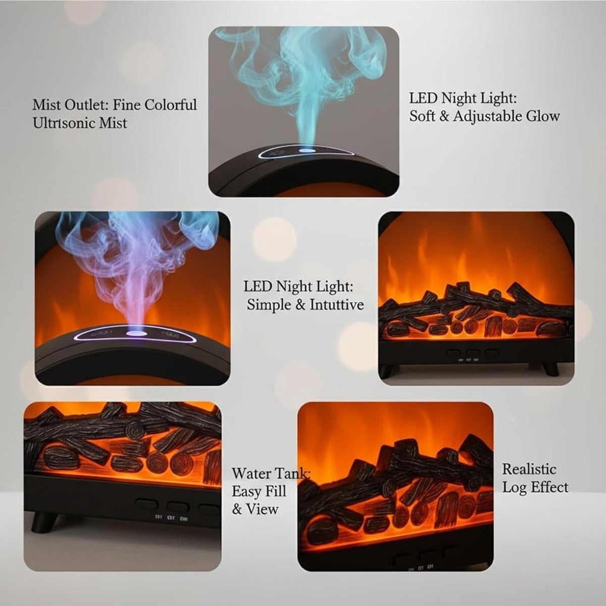 Fireplace flame aroma diffuser