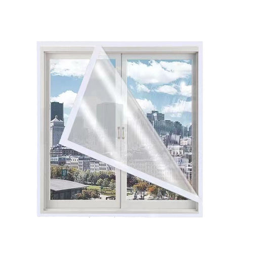 Window insulation cover with white edging