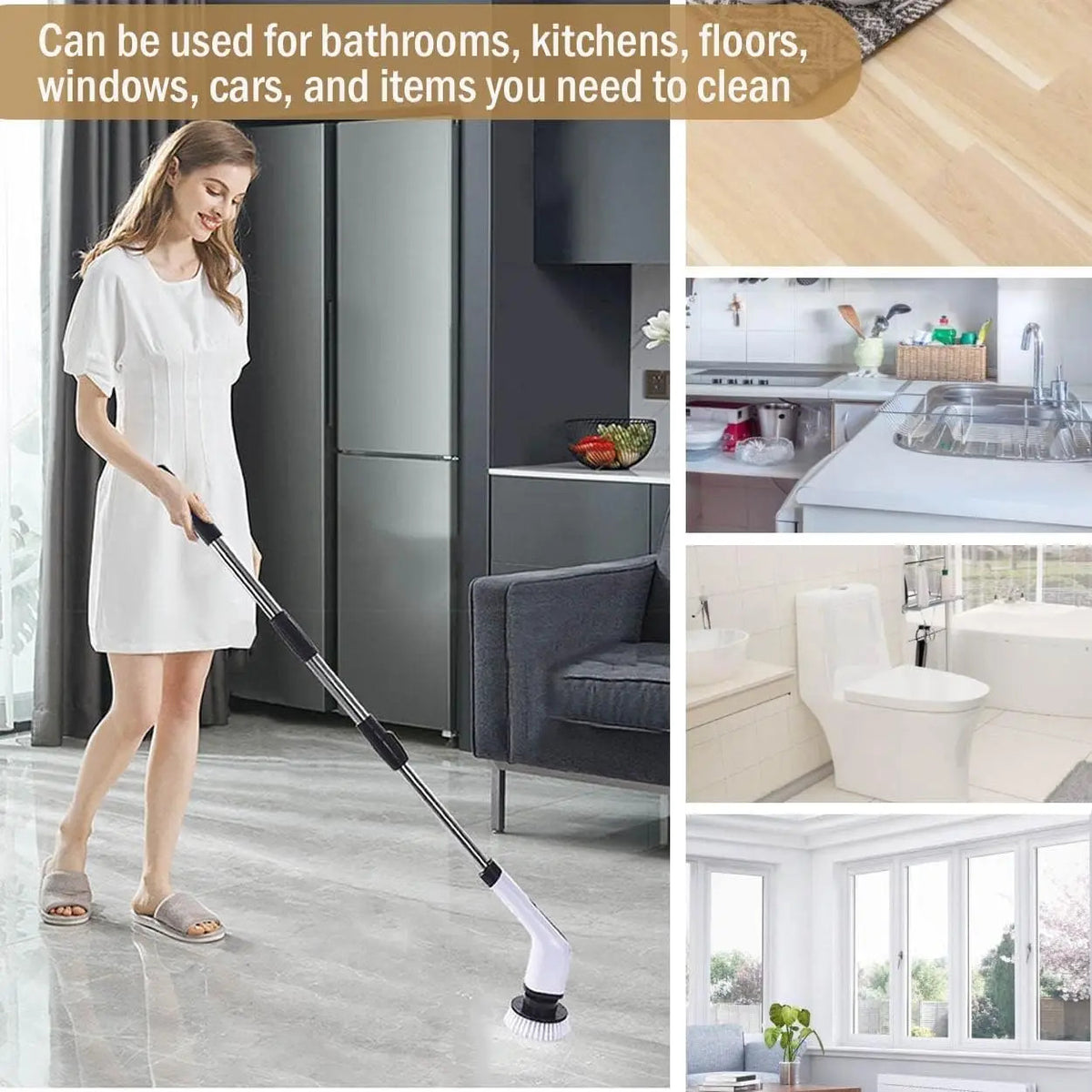 Cordless 9-in-1 Spin Scrubber with Extendable Handle