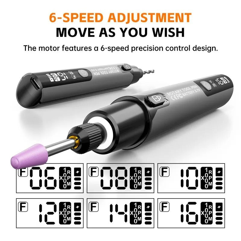 6 speed settings on the LED display