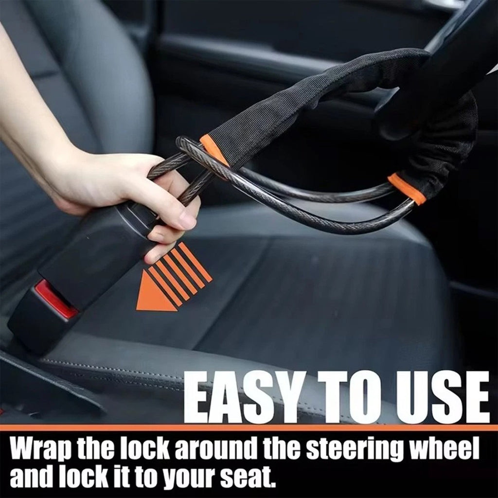 Steering Wheel to Seat Belt Lock