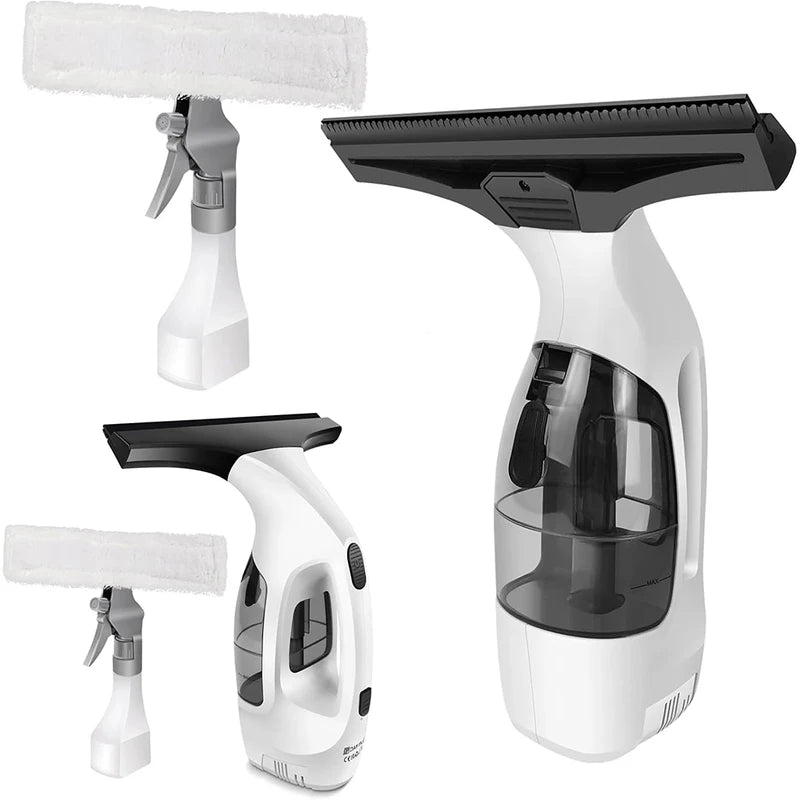 Cordless window vac with spray bottle
