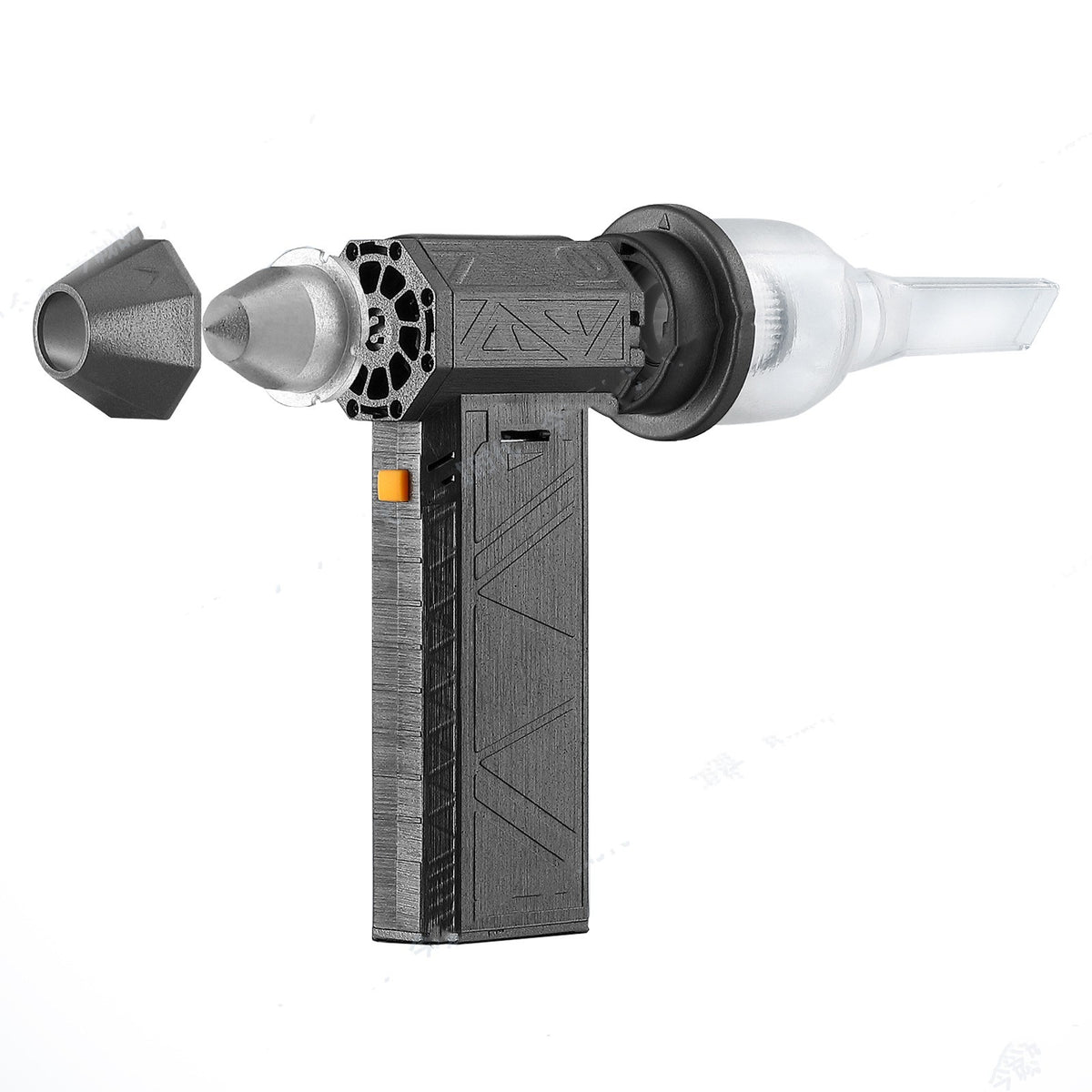 Jet blower with nozzle and vacuum attachments