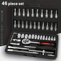 46-Piece ¼" Socket & Bit Set with Case