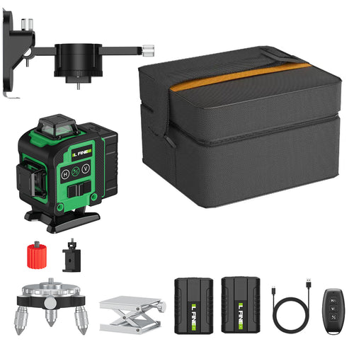 16-line green laser level kit contents