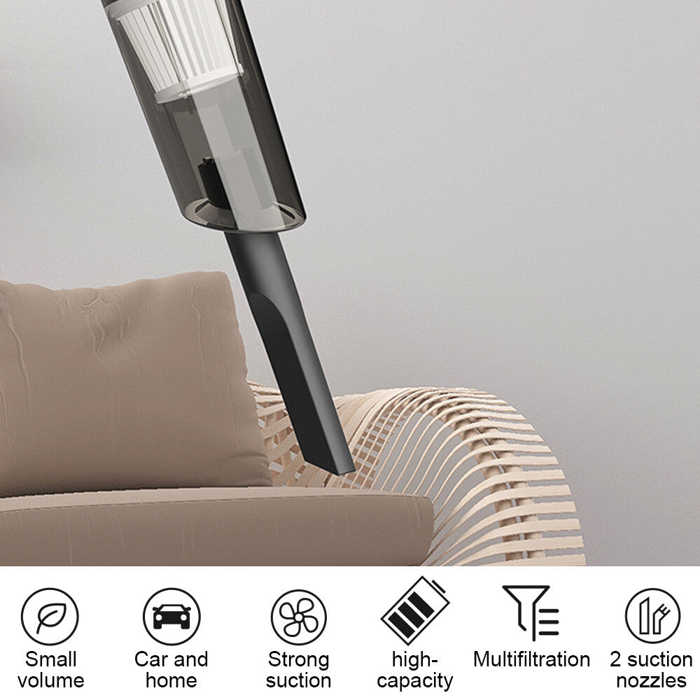 Slim Cordless Stick & Handheld Vacuum – 2-in-1, USB Rechargeable, 0.5L Bagless Bin & HEPA Filter