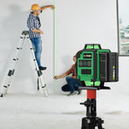 Laser level in use while decorating