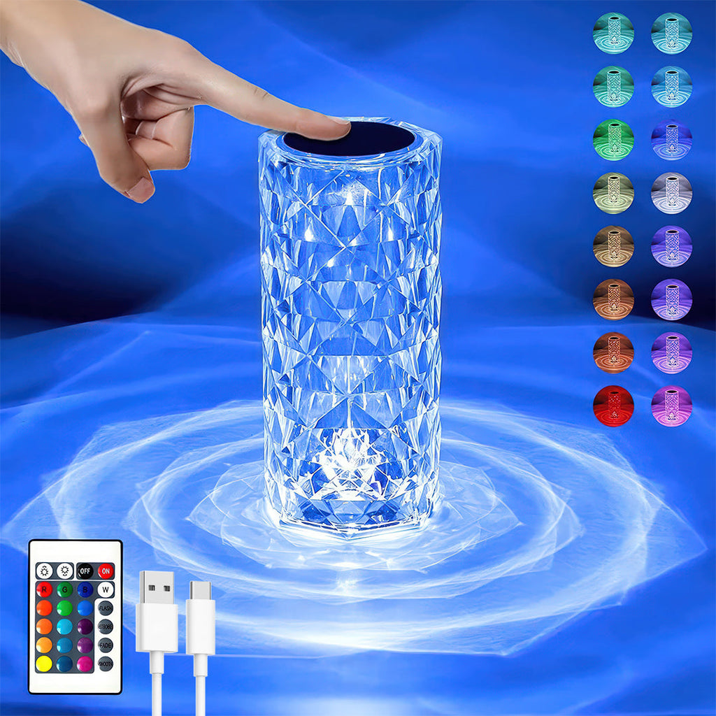 Crystal diamond table lamp