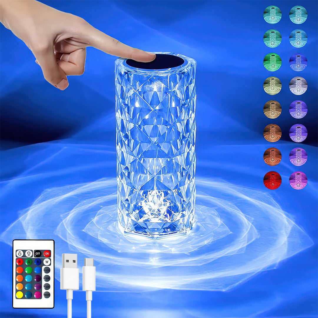 Crystal diamond table lamp
