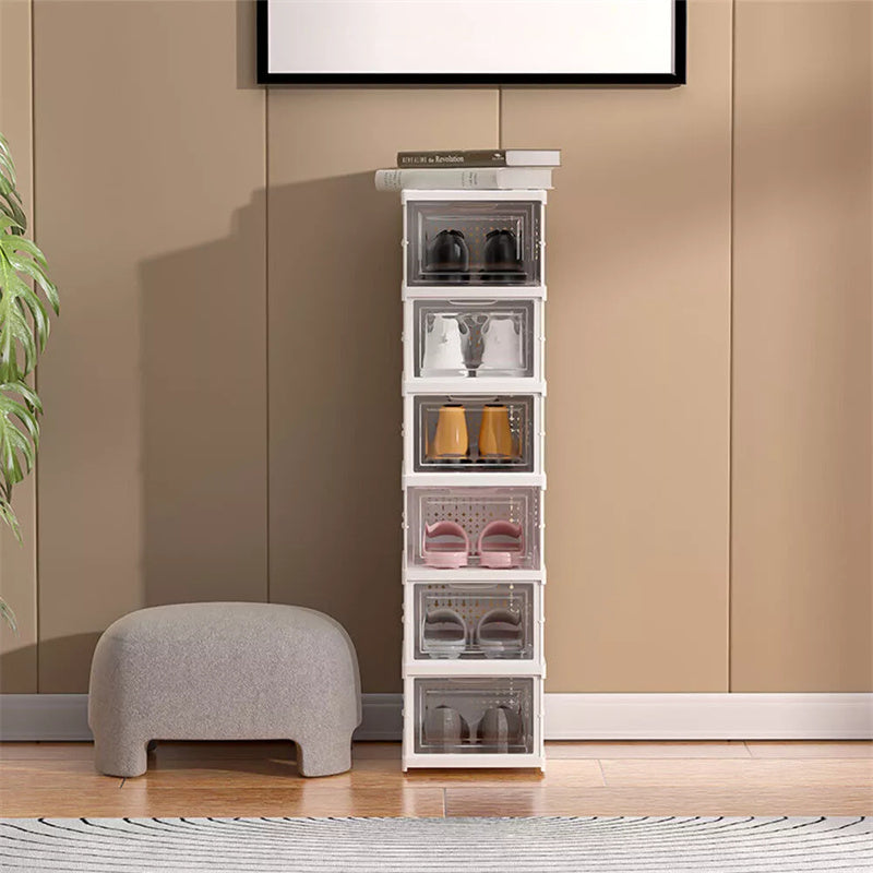 6-Tier Stackable Shoe Storage Boxes
