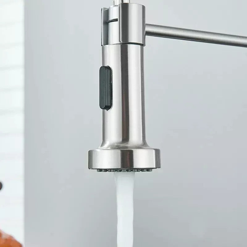 Spring Pull-Down Kitchen Mixer Tap – Brushed Stainless