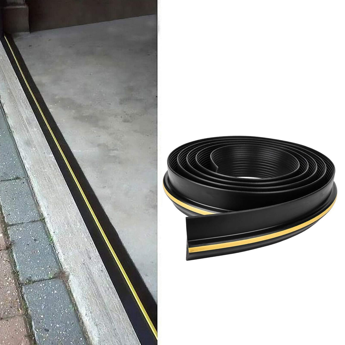 Garage threshold seal fitted on the floor