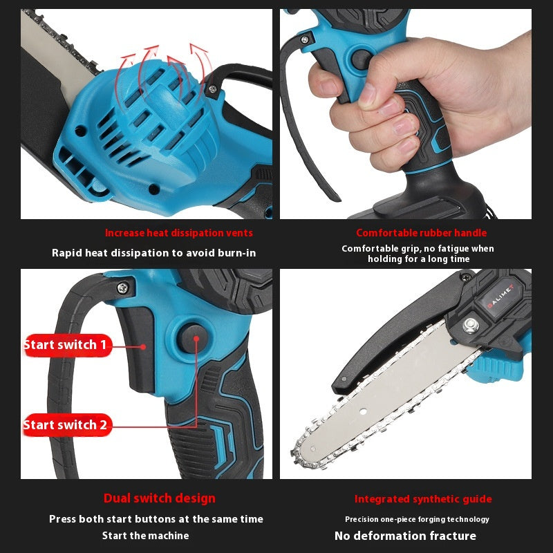 Two-button safety start and grip