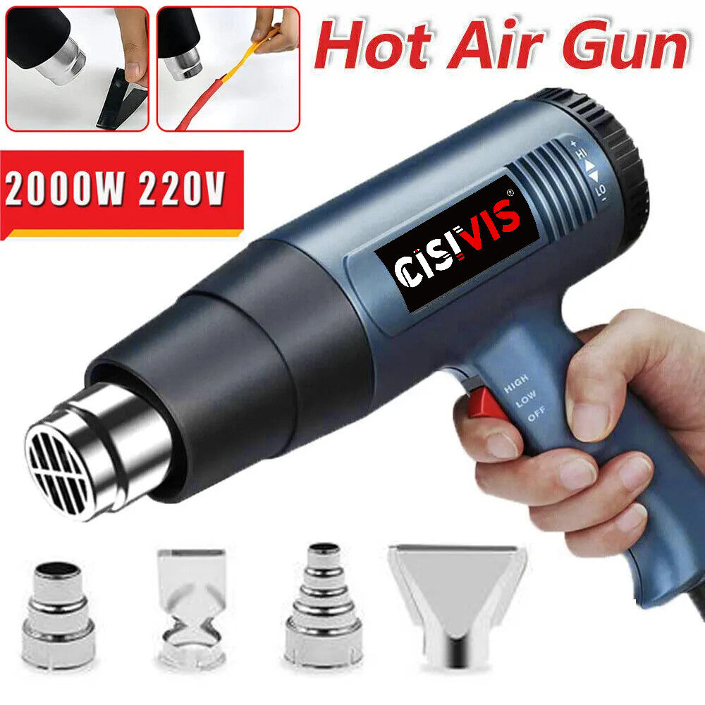 2000W Heat Gun with 4 Nozzles (UK Plug)