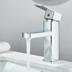 Square Mono Basin Mixer Tap with Click-Clack Waste (Chrome)