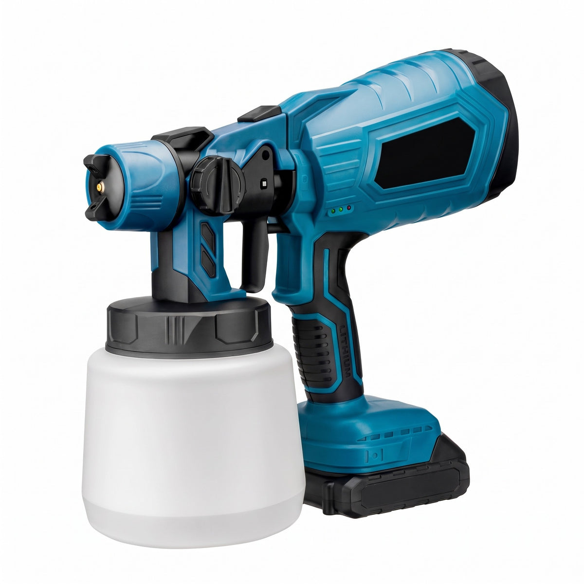 Cordless paint sprayer with 1000ml pot and battery