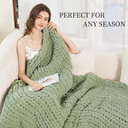 Chunky knit chenille throw