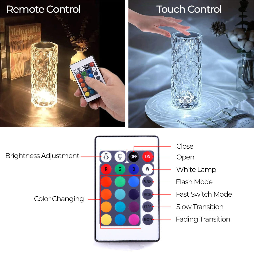 Crystal diamond table lamp