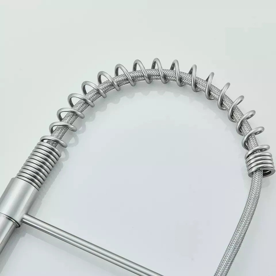 Spring Pull-Down Kitchen Mixer Tap – Brushed Stainless