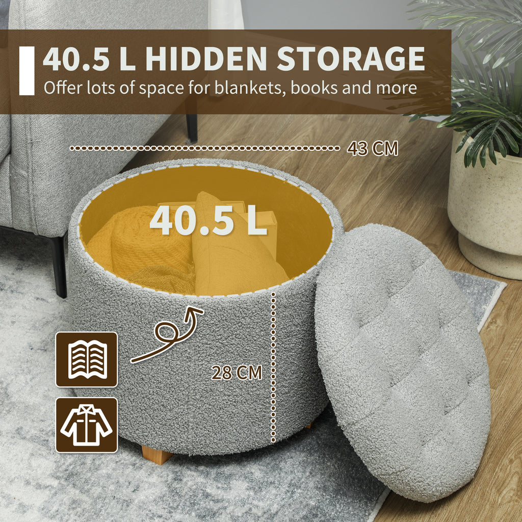 Teddy Bouclé Storage Ottoman