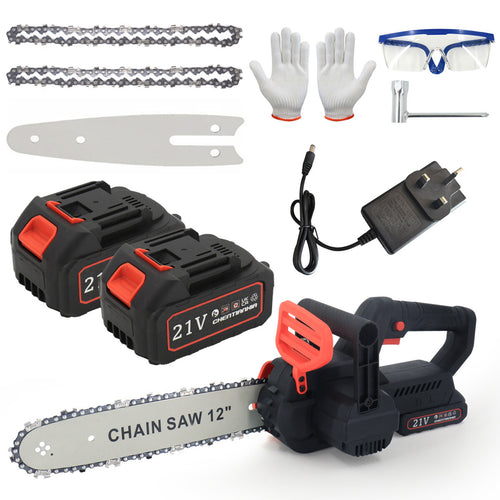 12" Cordless Brushless Chainsaw – 2 Batteries & Spare Chain