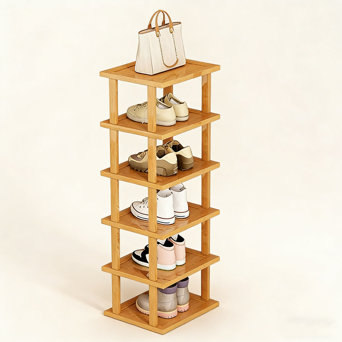 6-Tier Narrow Bamboo Shoe Rack