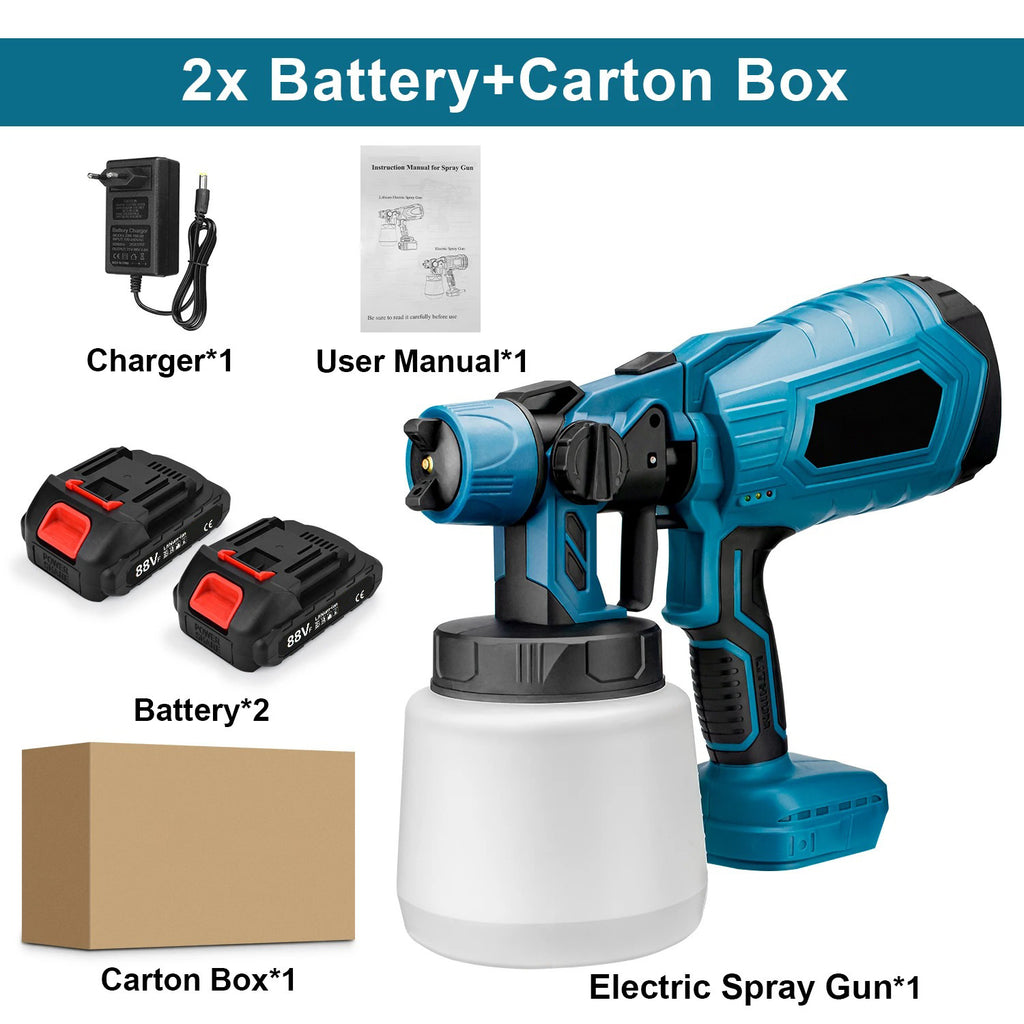 Cordless paint sprayer with 2 batteries, charger and manual
