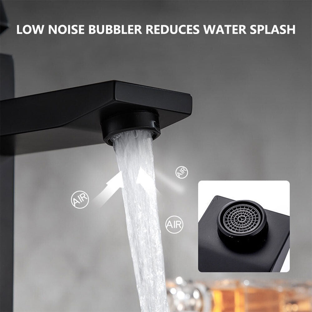 Matt Black Square Mono Basin Mixer Tap with Waste