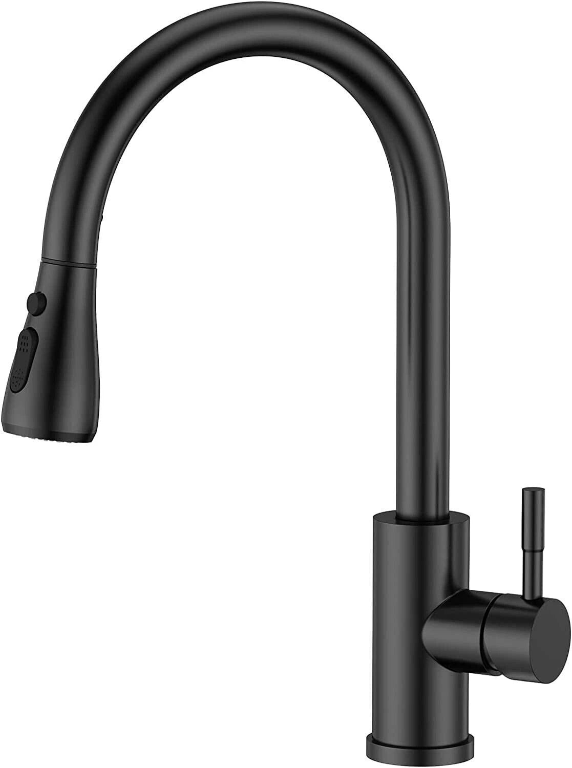 Matt Black Pull-Down Kitchen Mixer Tap with 3-Mode Spray